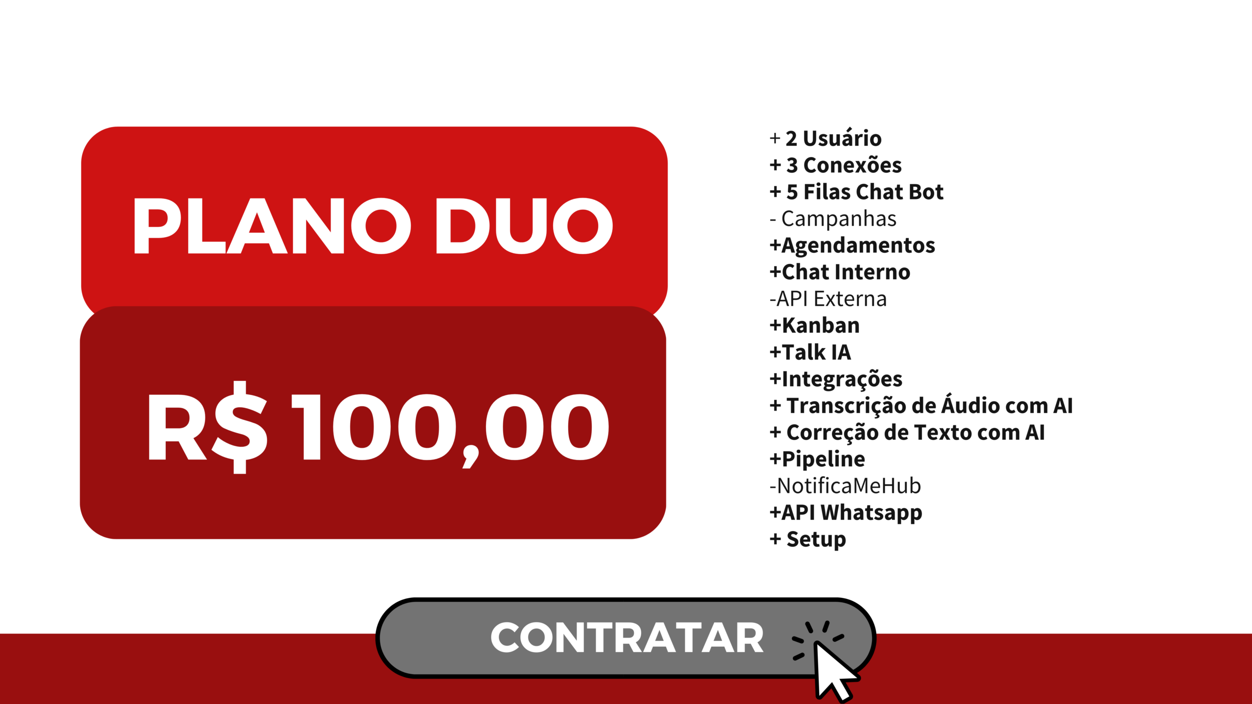 Plano Duo por R$100 com recursos inclusos